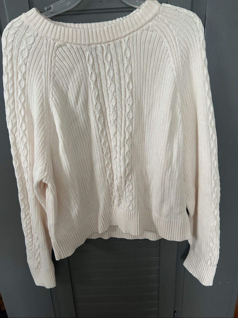 Cream Cable Knit Women's Sweater